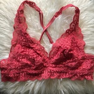 Coral Pink lace back bralette. Victoria’s secret